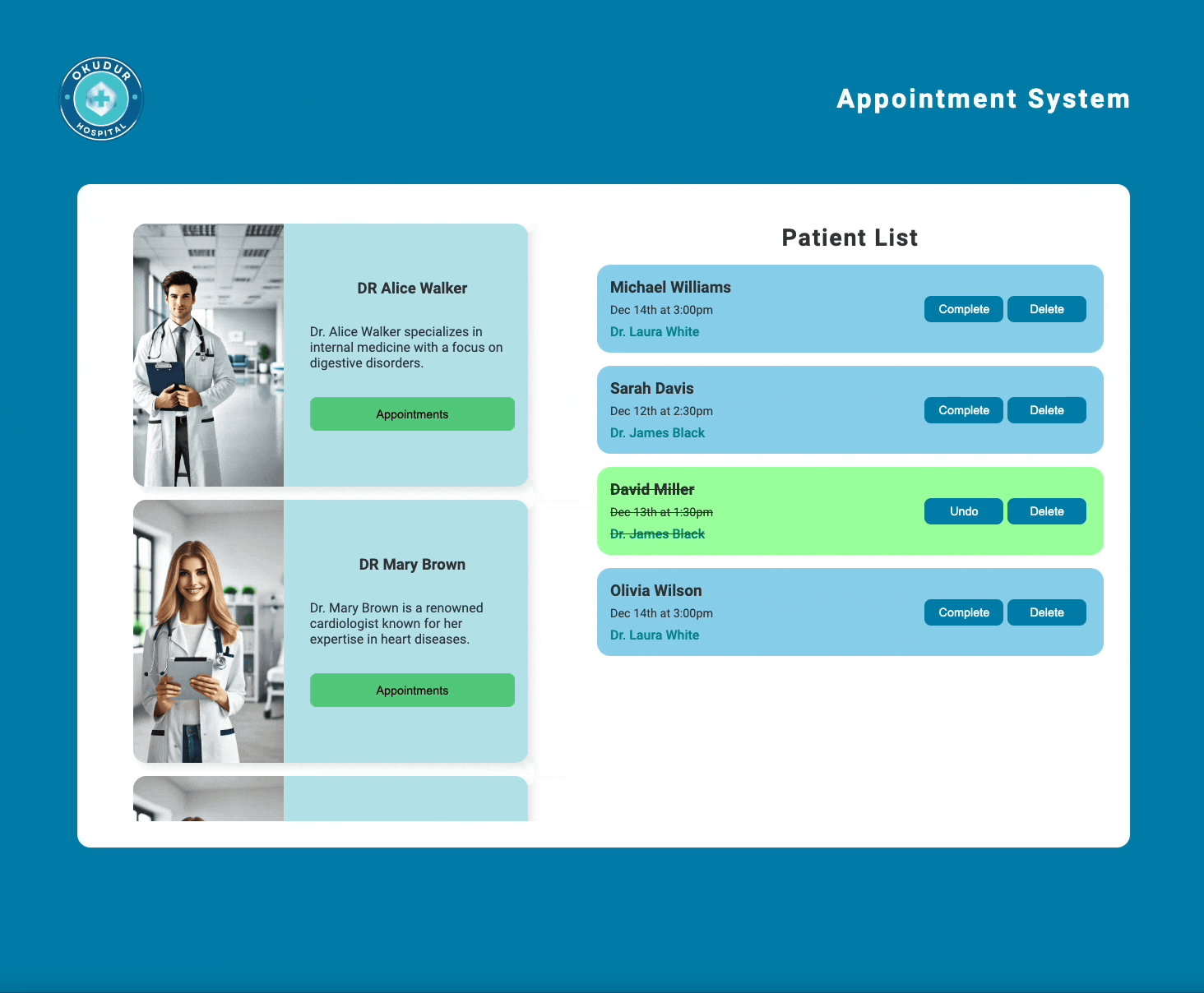 Hospital Appointment App